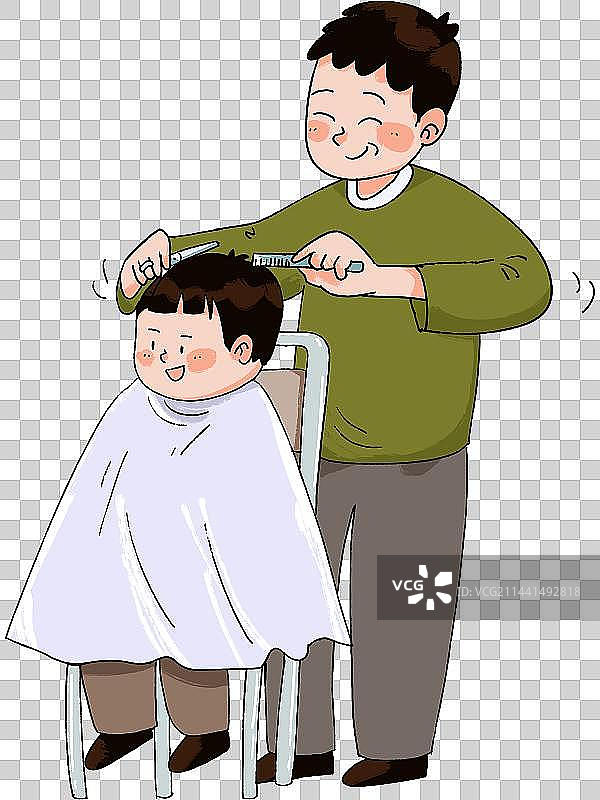 理发师给孩子理发图片素材