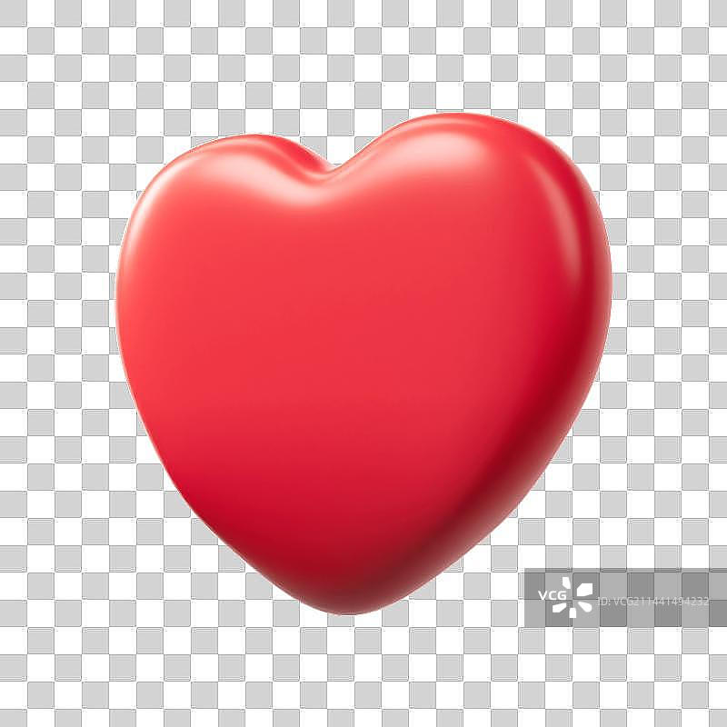 3D红色爱心情人节免抠元素图片素材