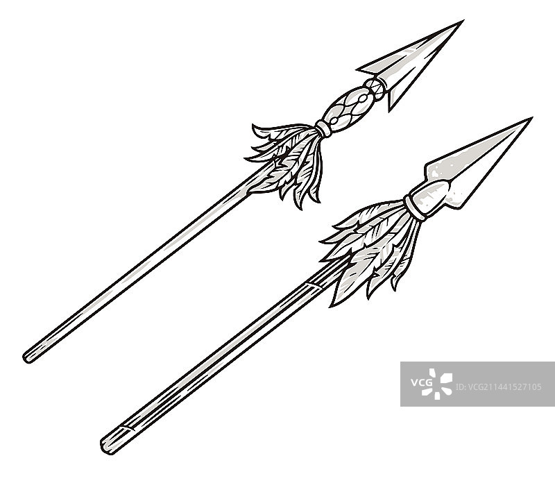 锋利的长矛标志单色图片素材