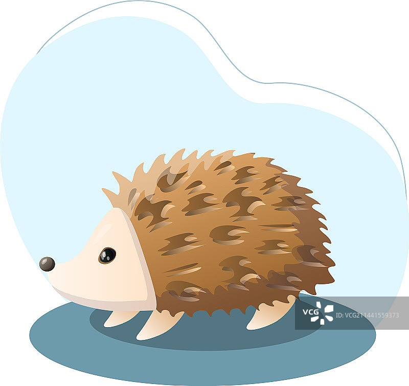 刺猬动物（鼻子、爪子、刺，可编辑）图片素材