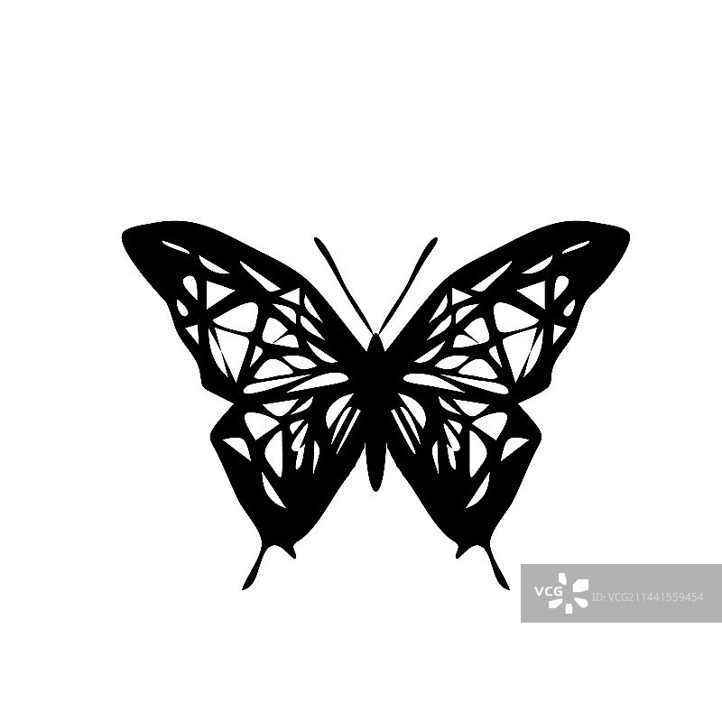 蝴蝶图标飞蛾昆虫剪影符号图片素材