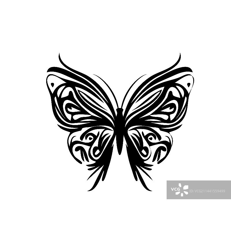 蝴蝶图标飞蛾昆虫剪影符号图片素材