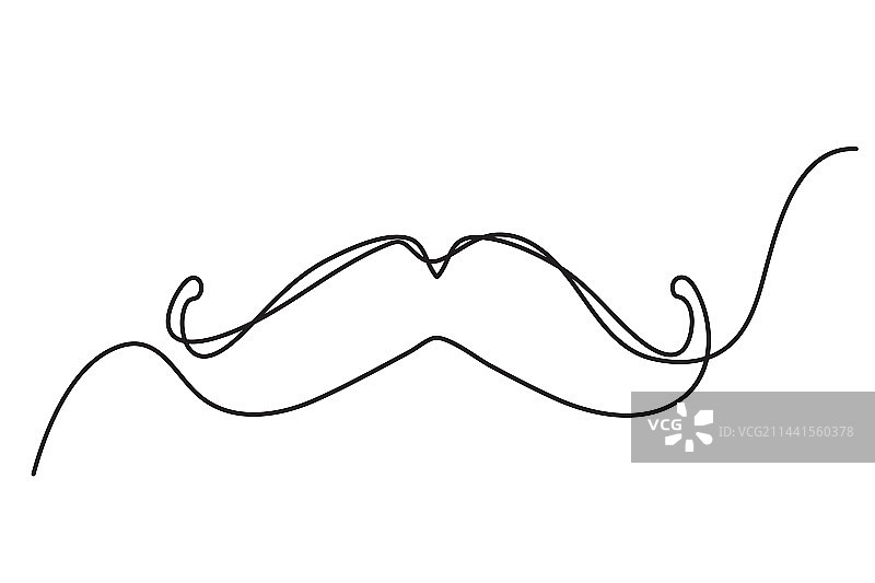 单线绘制胡子，父亲节连续线条图片素材