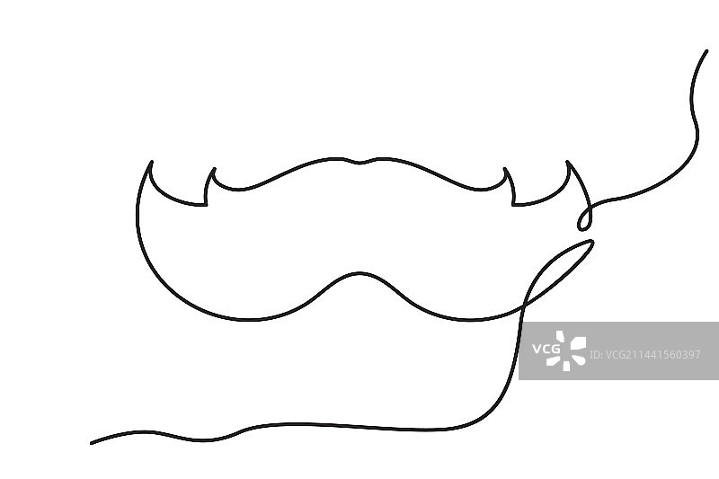 单线绘制胡子，父亲节连续线条图片素材