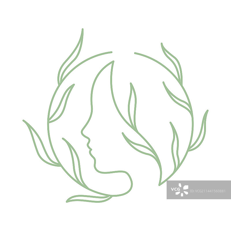 女性头发护理沙龙极简线条艺术美图片素材