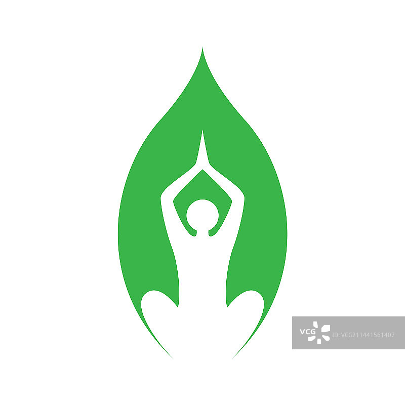 瑜伽养生SPA自然叶子Logo设计图片素材
