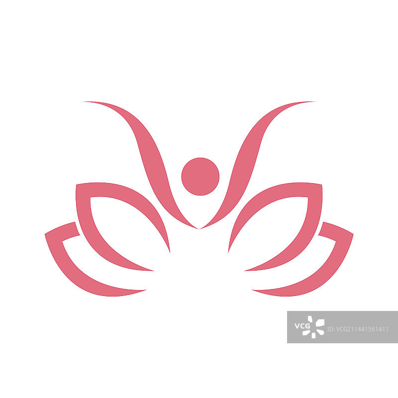 抽象简约女性瑜伽SPA养生Logo图片素材