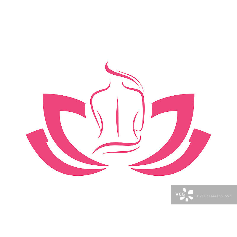 鲜花按摩简约logo设计图片素材