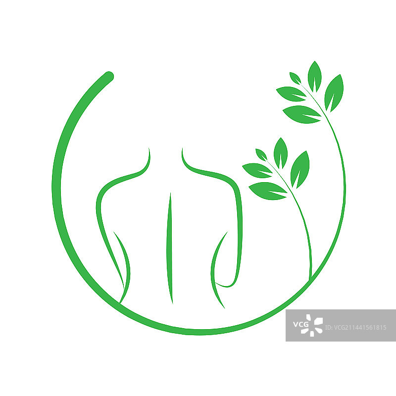 叶子、女性、身体按摩标志设计图片素材