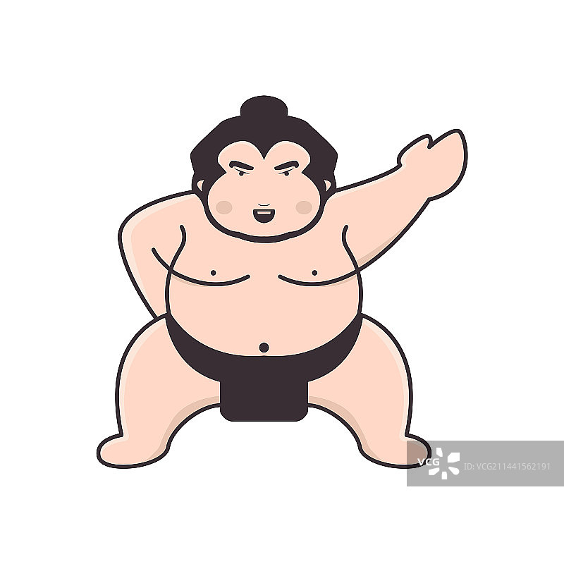 可爱的相扑选手头部吉祥物标志设计图片素材