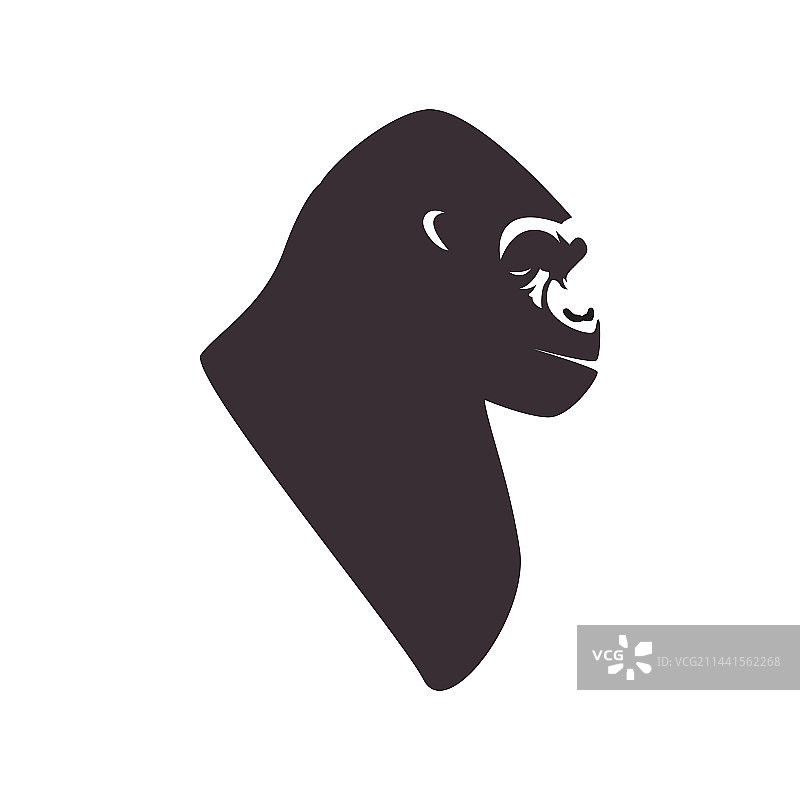 森林野生大猩猩独立标志设计图片素材