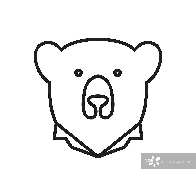 卡通可爱熊线条艺术logo图片素材