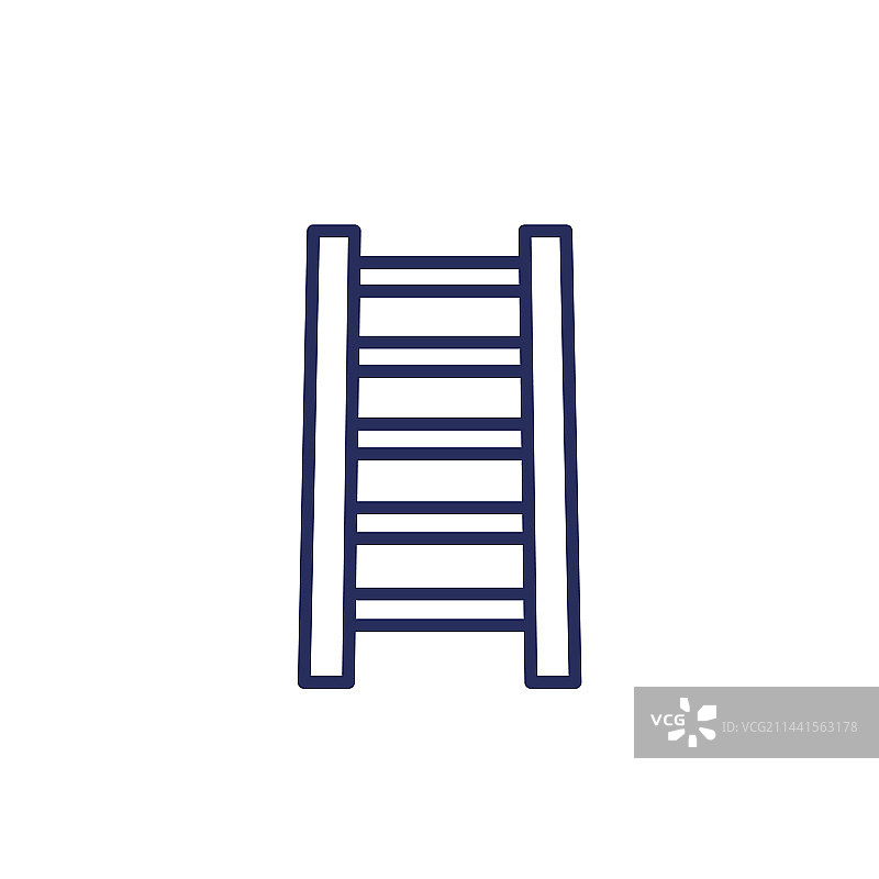 白色背景上的梯子线条图标图片素材