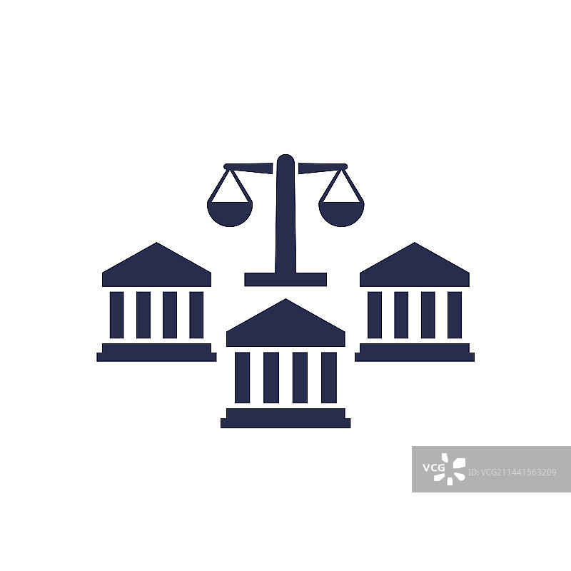带有天平的银行法律图标图片素材