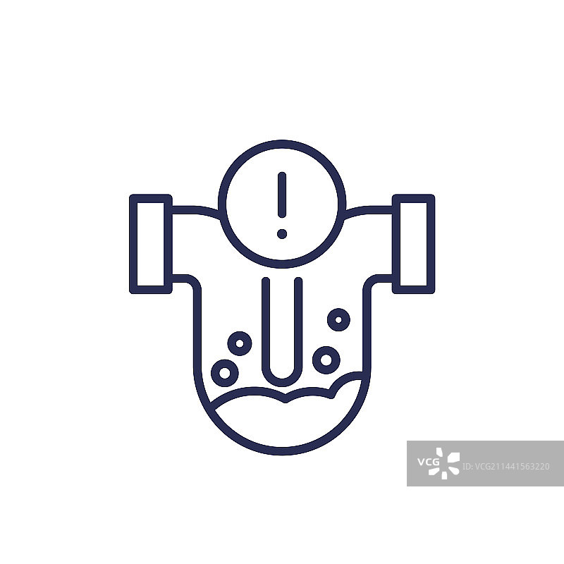 管道堵塞警告线性图标图片素材