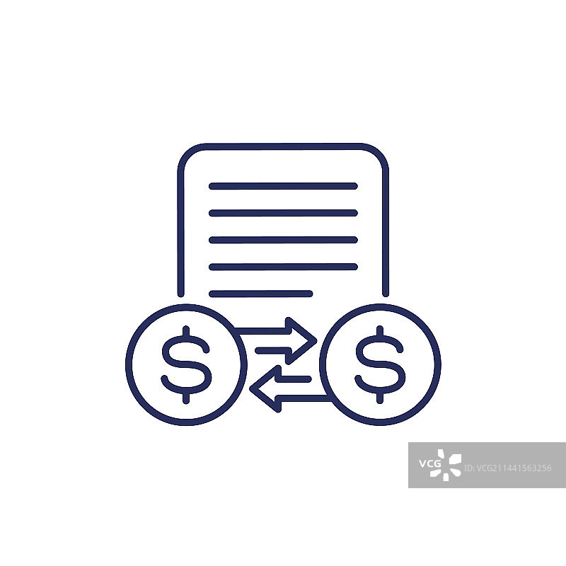 白色背景上的交易信息线性图标图片素材