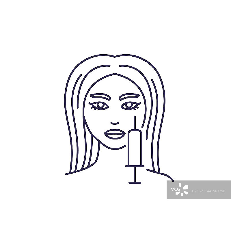 面部注射美塑疗法线性图标图片素材