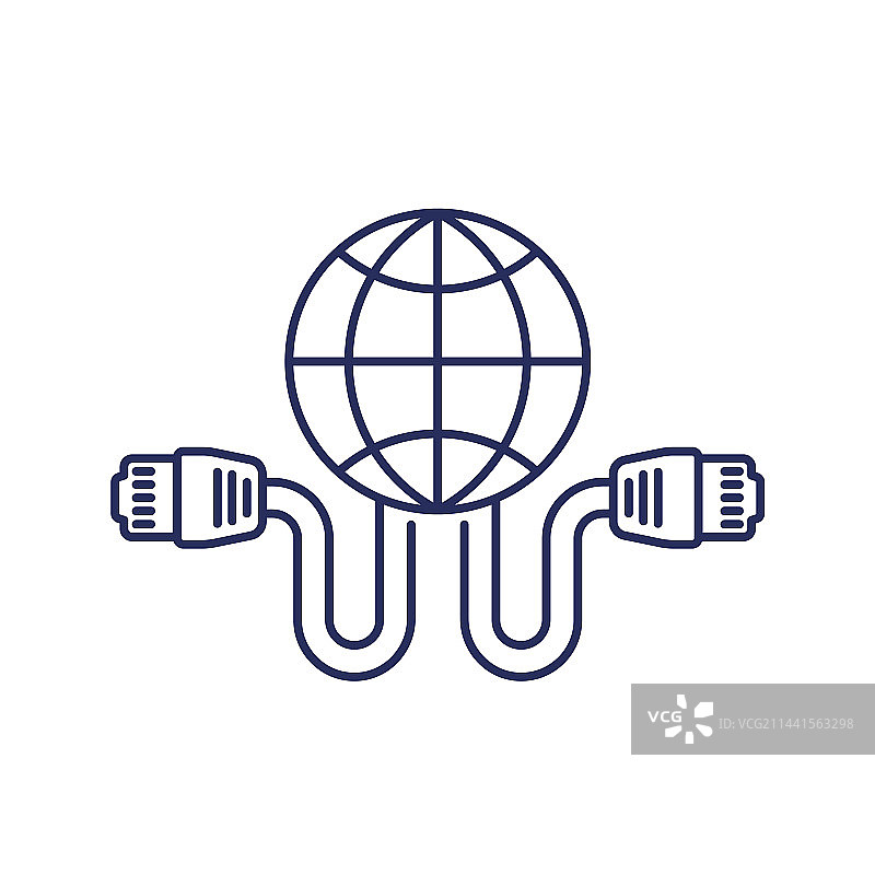 以太网线缆网络线路图标图片素材