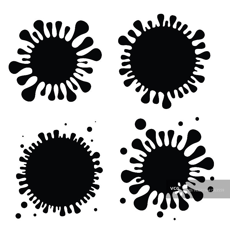 飞溅水滴图标形状油漆图片素材