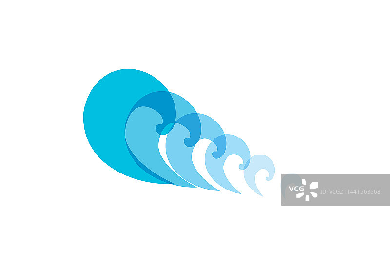 蓝色海浪图标水象征冲浪标志图片素材