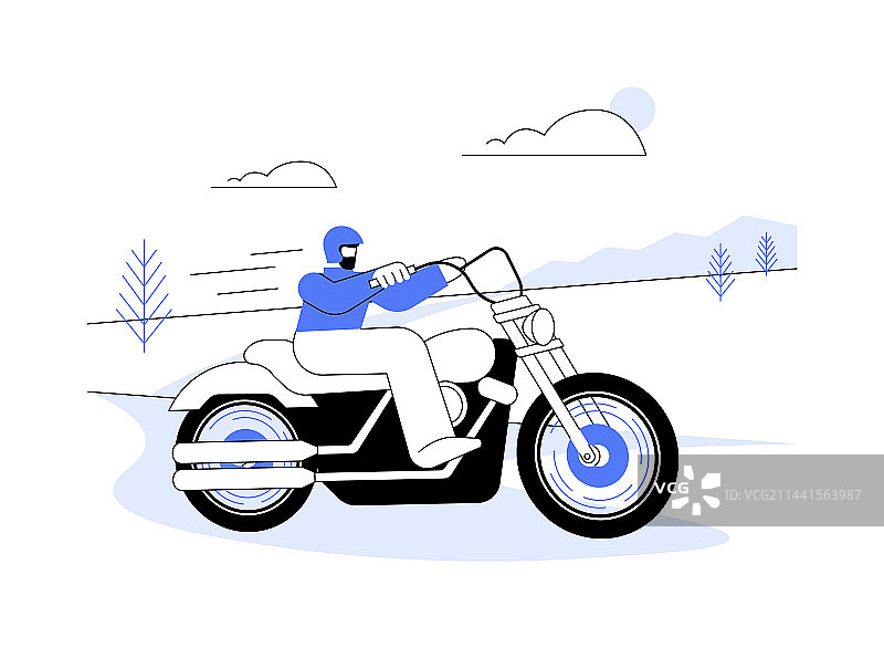 骑摩托车在高速公路上行驶抽象概念图片素材