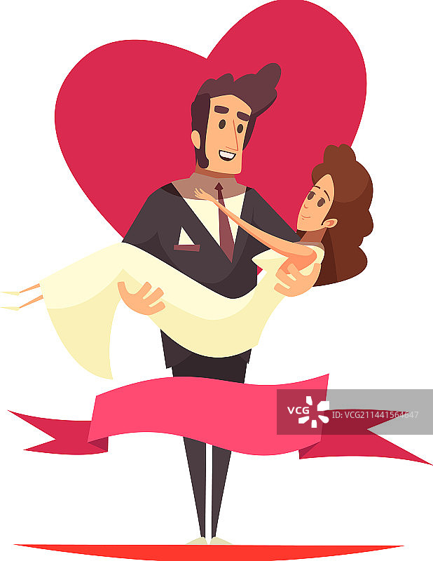 手绘的新婚夫妇涂鸦图片素材