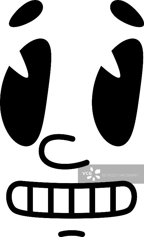 复古卡通吉祥物头像，有眼睛和嘴巴图片素材