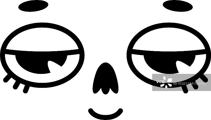 大眼睛的复古卡通吉祥物脸图片素材