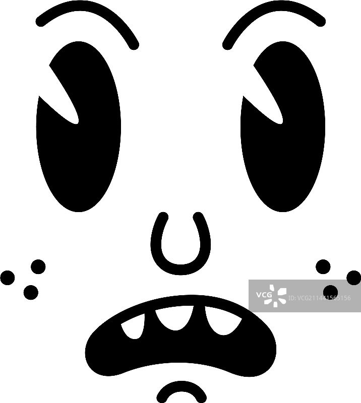 复古卡通吉祥物大眼睛嘴巴图片素材