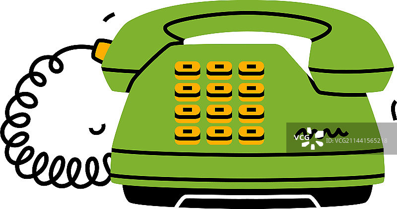 绿色有线家用电话图片素材