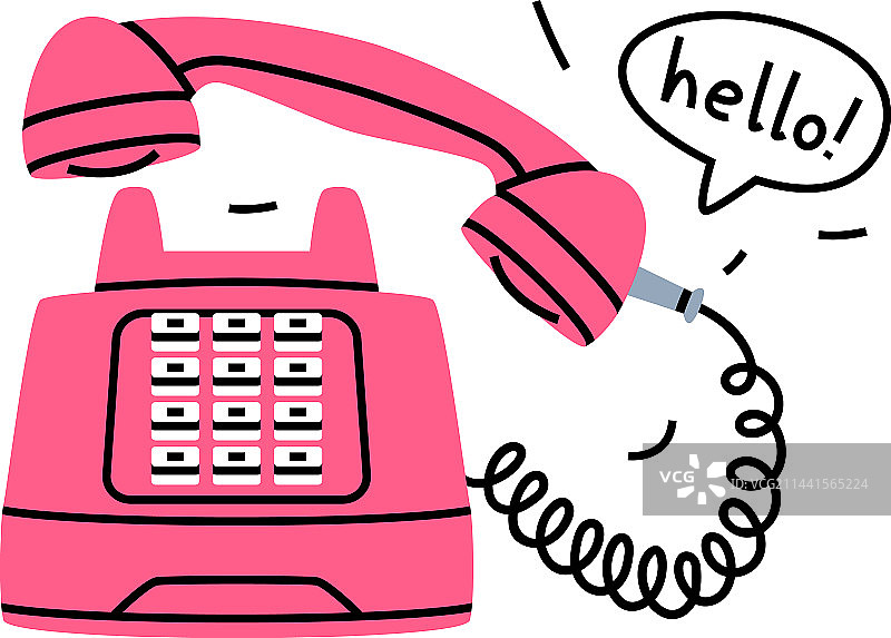 粉色有线家用电话图片素材