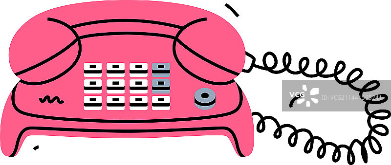 粉色有线家用电话图片素材