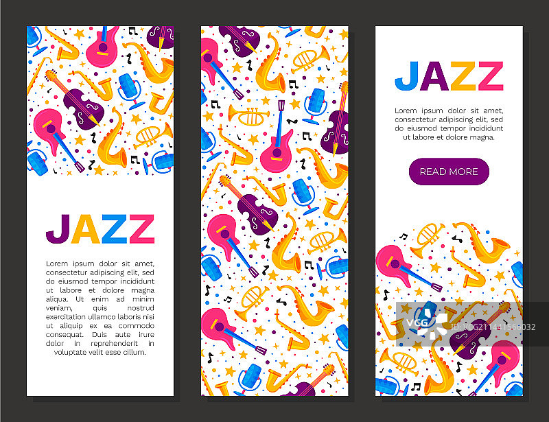 充满活力的爵士现场音乐banner设计图片素材