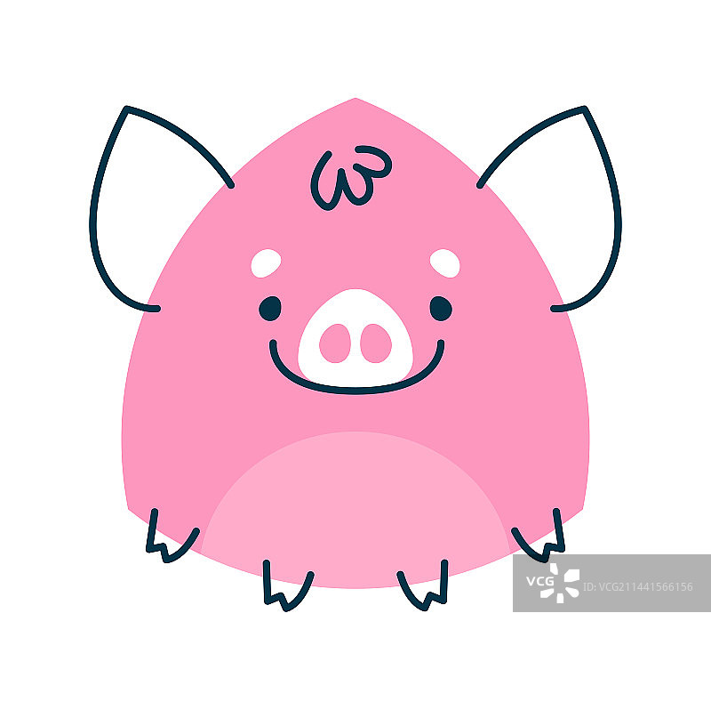 粉色小猪卡通动物数学形状角色图片素材