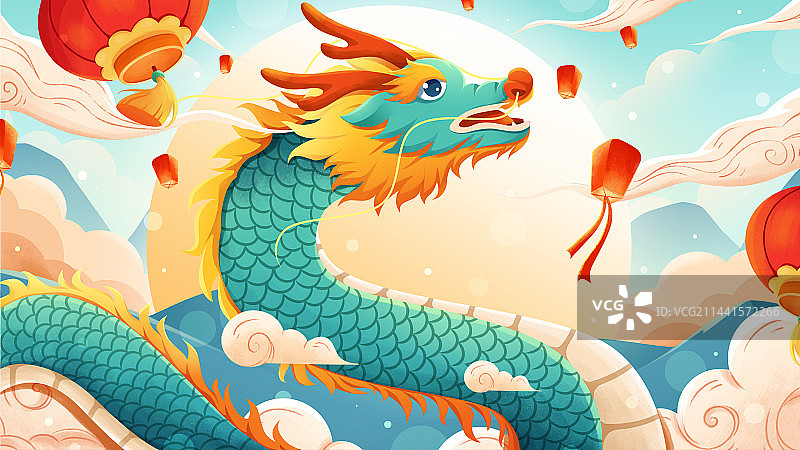 青龙贺春图片素材