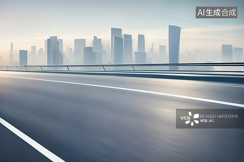 【AI数字艺术】未来派风格城市道路（汽车广告背景图））图片素材