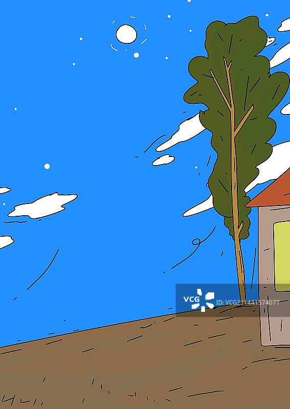 自然风景露营旅行设计插画背景蓝天下的风景图片素材