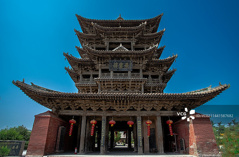 飞云楼：东岳庙飞云楼位于山西省万荣县图片素材