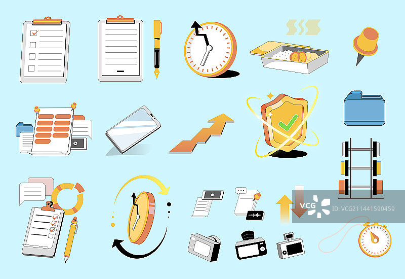 商务笔记数据扁平化插画图片素材