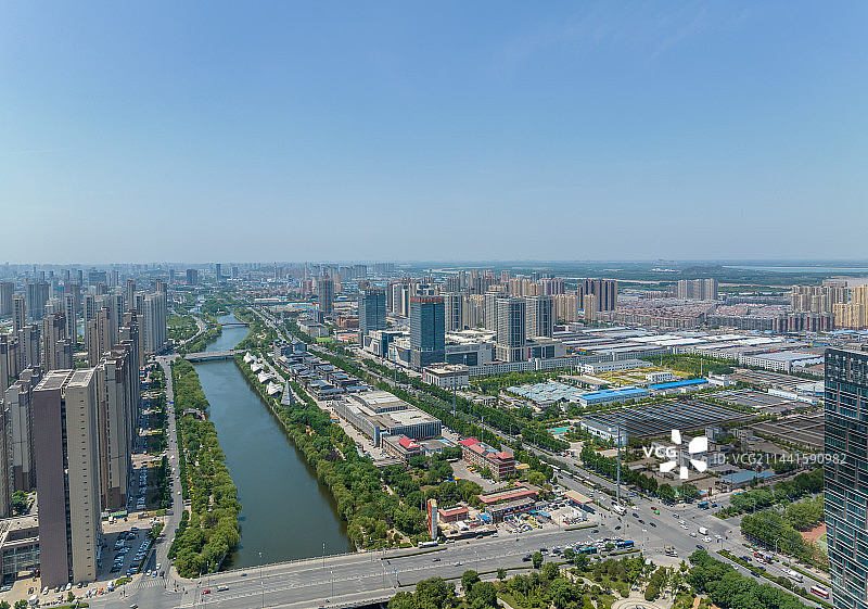 中国山东济南小清河城市天际线图片素材