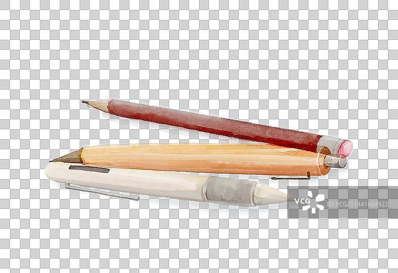 手绘清新水彩文具 笔 签字笔组合图片素材