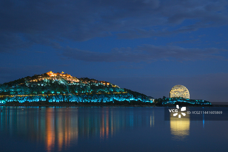 北京 雁栖湖国际会都美丽夜色图片素材