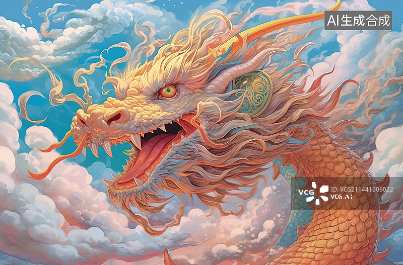 【AI数字艺术】龙插画图片素材