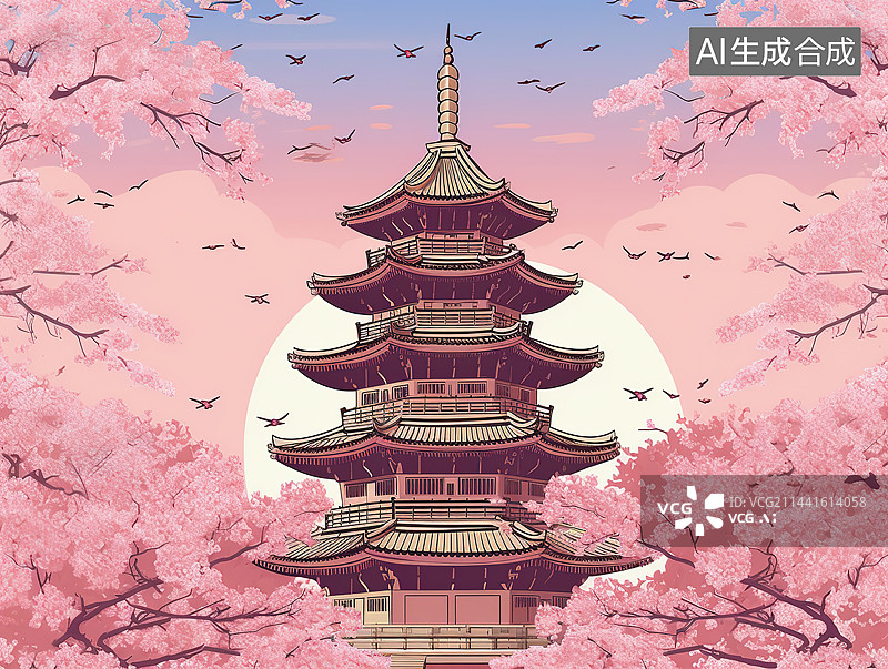 【AI数字艺术】的樱花图片素材