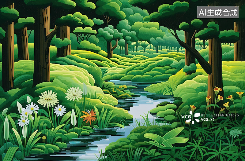 【AI数字艺术】春天的荷花图片素材