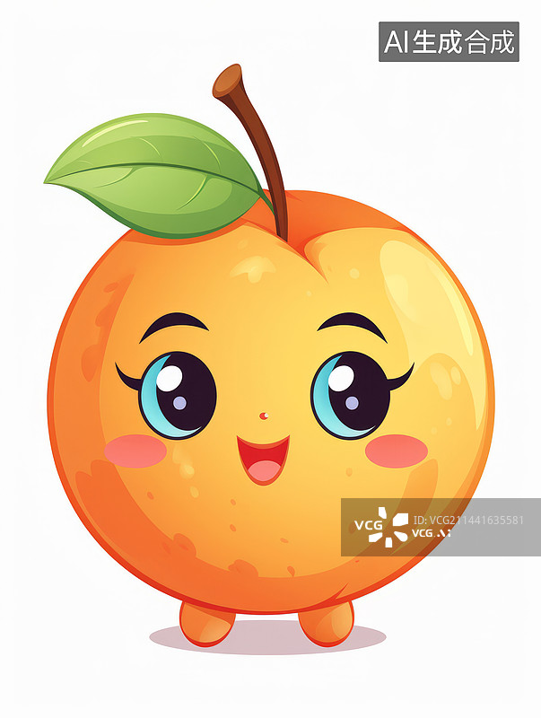 【AI数字艺术】卡通拟人水果桃子动画形象插画图片素材