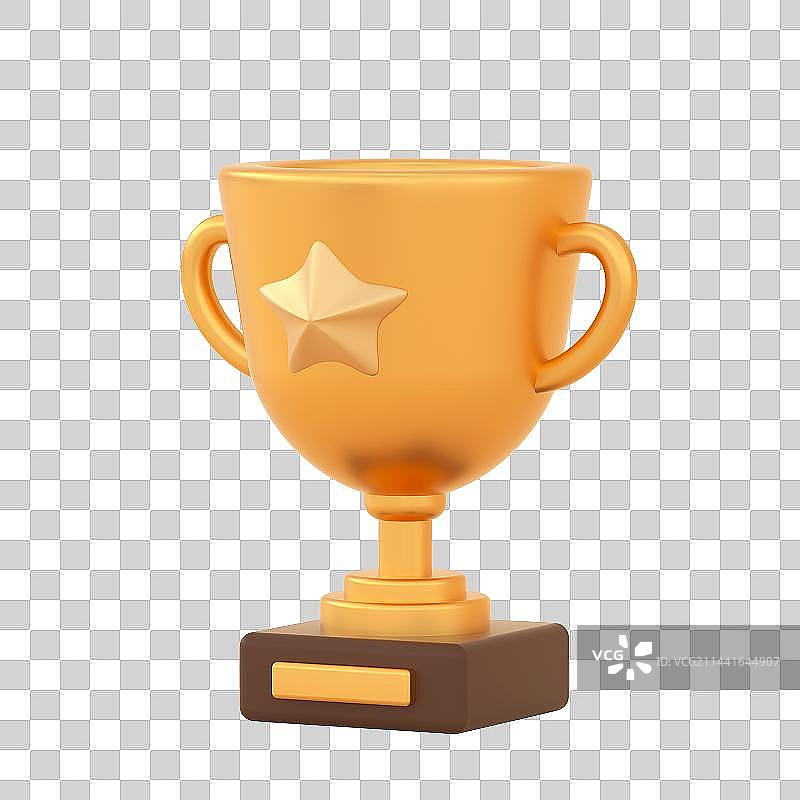 金色的3D奖杯图片素材
