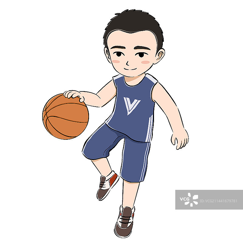 小学生打篮球单人图图片素材