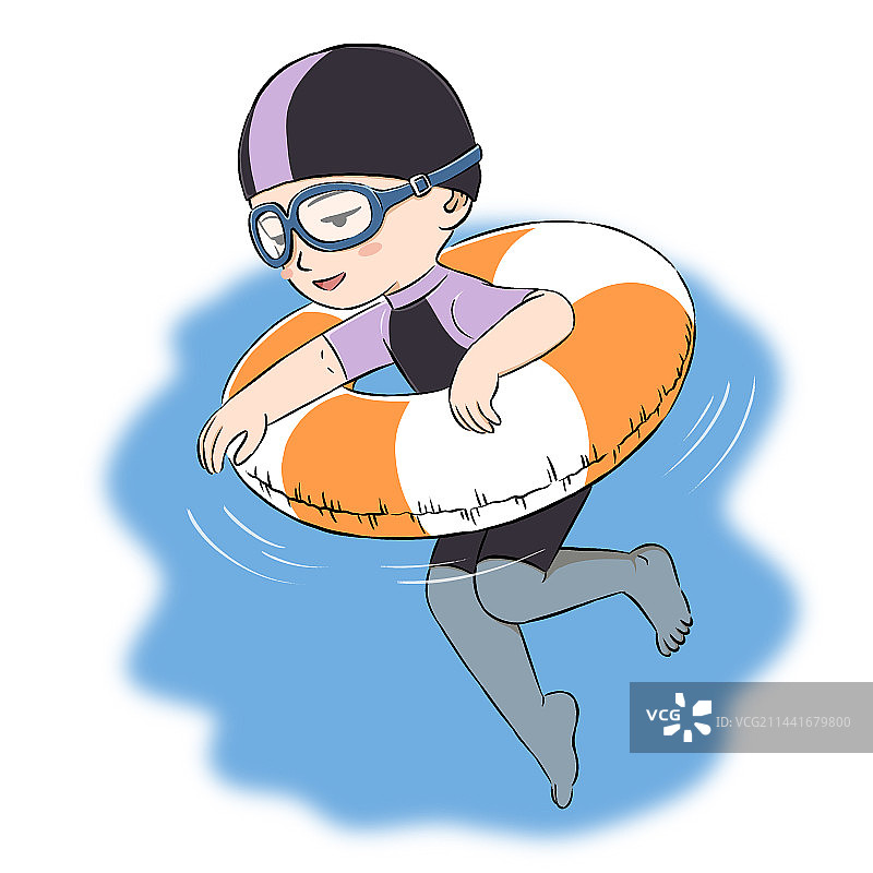 小学生游泳单人图图片素材