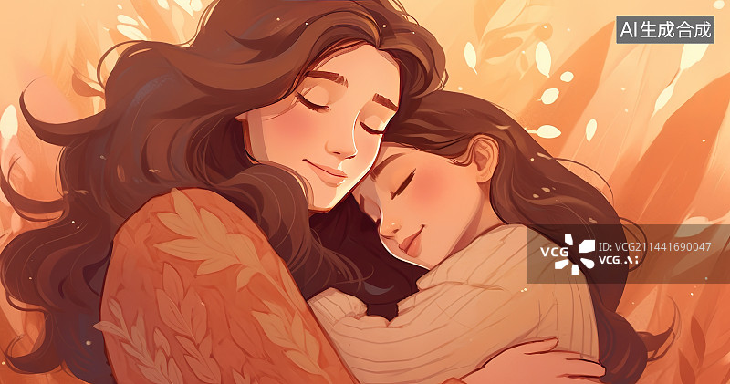 【AI数字艺术】妈妈和女儿图片素材